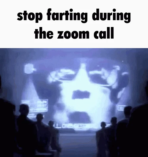 Zoom etiquette rule with surveillance control theme.