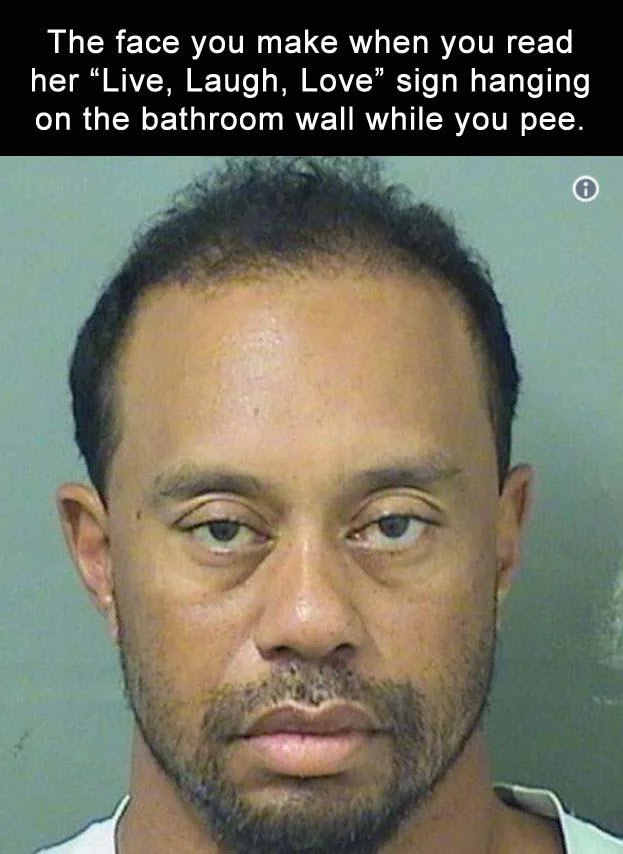 Bathroom encounter meme with dark humor.
