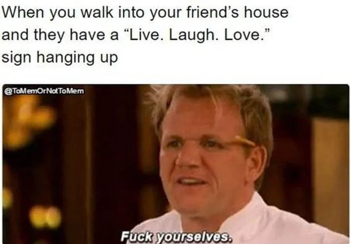 Home decor dismissal reaction meme.