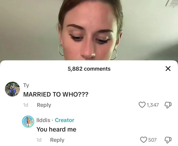 A screenshot of the TikTok comment section where llddis doubled down on her controversial statements.