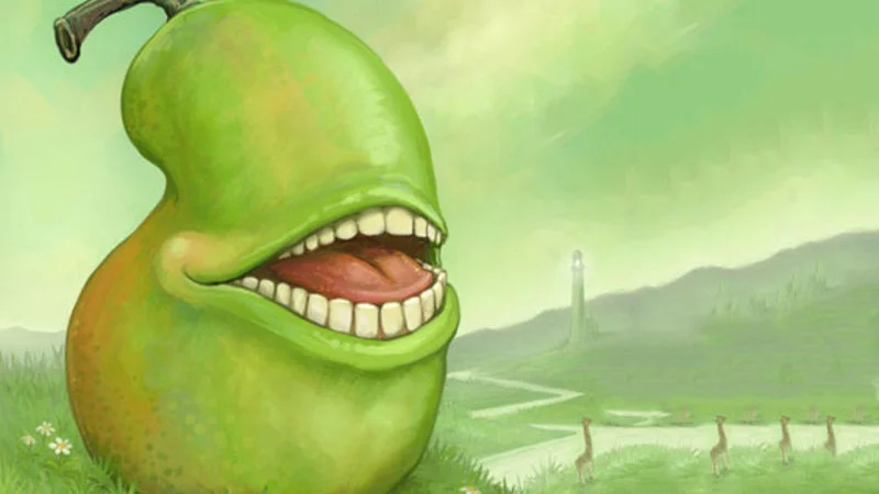 The 'Biting Pear of Salamanca' by Ursula Vernon, the source artwork that inspired the lolwut meme.
