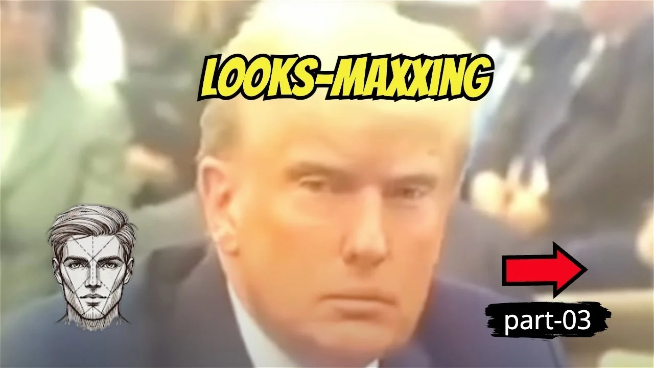 Instructional diagram of looksmaxxing techniques.