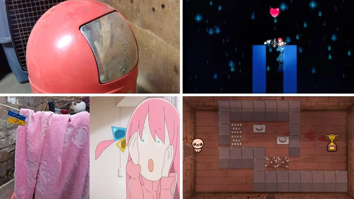 A collage of 'Losslikes' images that recreate the four-panel composition of Tim Buckley's 'Loss' comic using unrelated subjects.