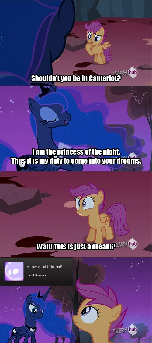 A three-panel 'expectation vs. reality' meme mocking how attempts at lucid dreaming often produce no results at all.