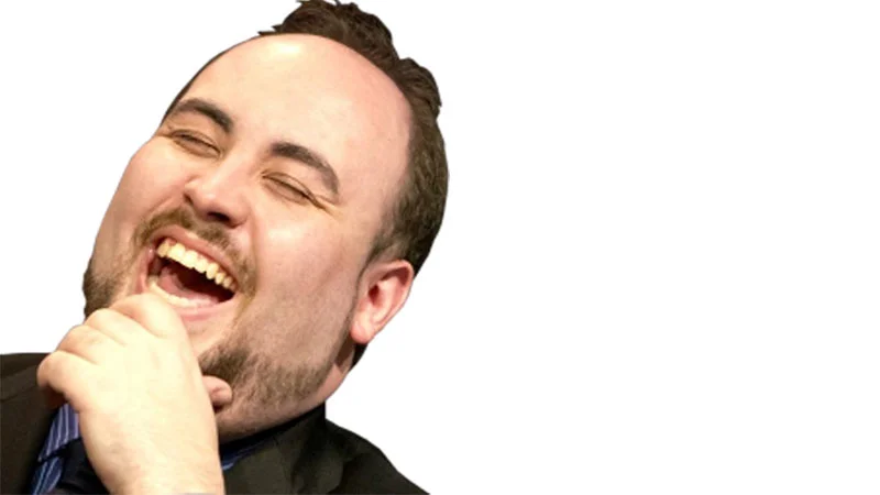 The original photograph of TotalBiscuit laughing that became the LUL Twitch emote.
