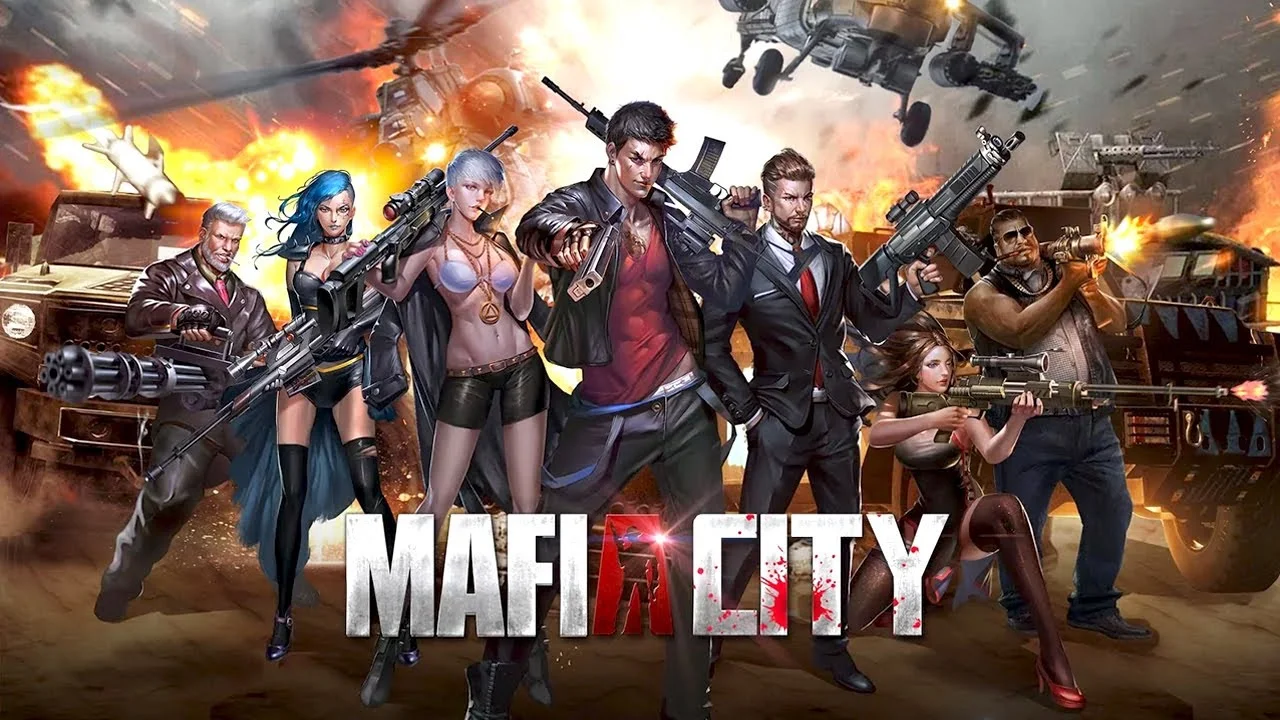 The official Mafia City mobile game key art, whose over-the-top advertising campaign spawned the 'That's how mafia works' meme.