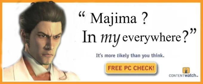 Spyware ad parody about Majima Everywhere.