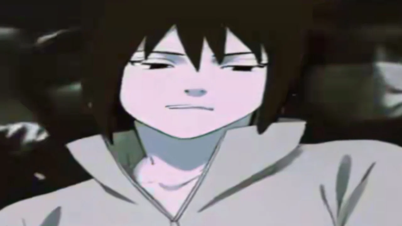 The cover image associated with the 'Mandem Style' meme, featuring a stylized, washed-out edit of Sasuke Uchiha from Naruto often used to depict a cool, aloof 'mandem' aesthetic.