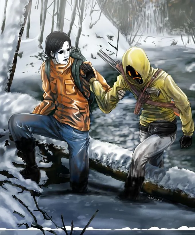 Ensemble fan art of the Marble Hornets cast, styled as promotional artwork for the 'Regards' storyline.
