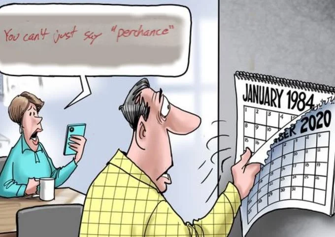 Cartoon referencing the perchance catchphrase.