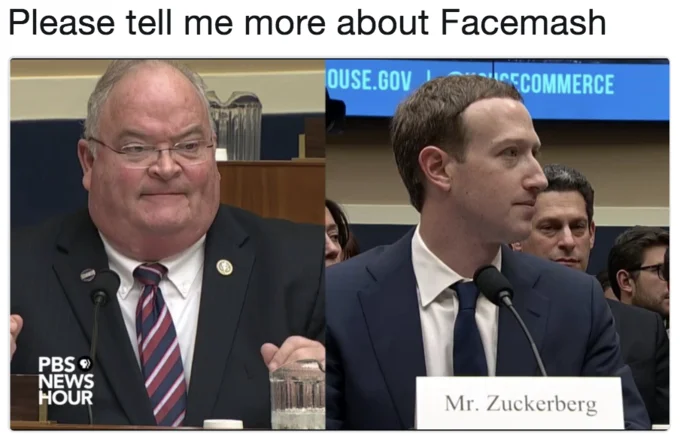 A meme spoofing Zuckerberg's original Facemash site by asking users to choose who is 'hotter' between him and a toenail with a smiley face drawn on it.