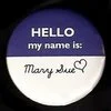 Name tag symbolizing the Mary Sue trope.