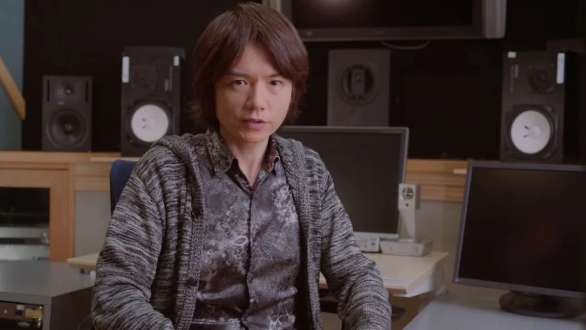 Masahiro Sakurai, creator of the Super Smash Bros. and Kirby franchises, filming in his studio.