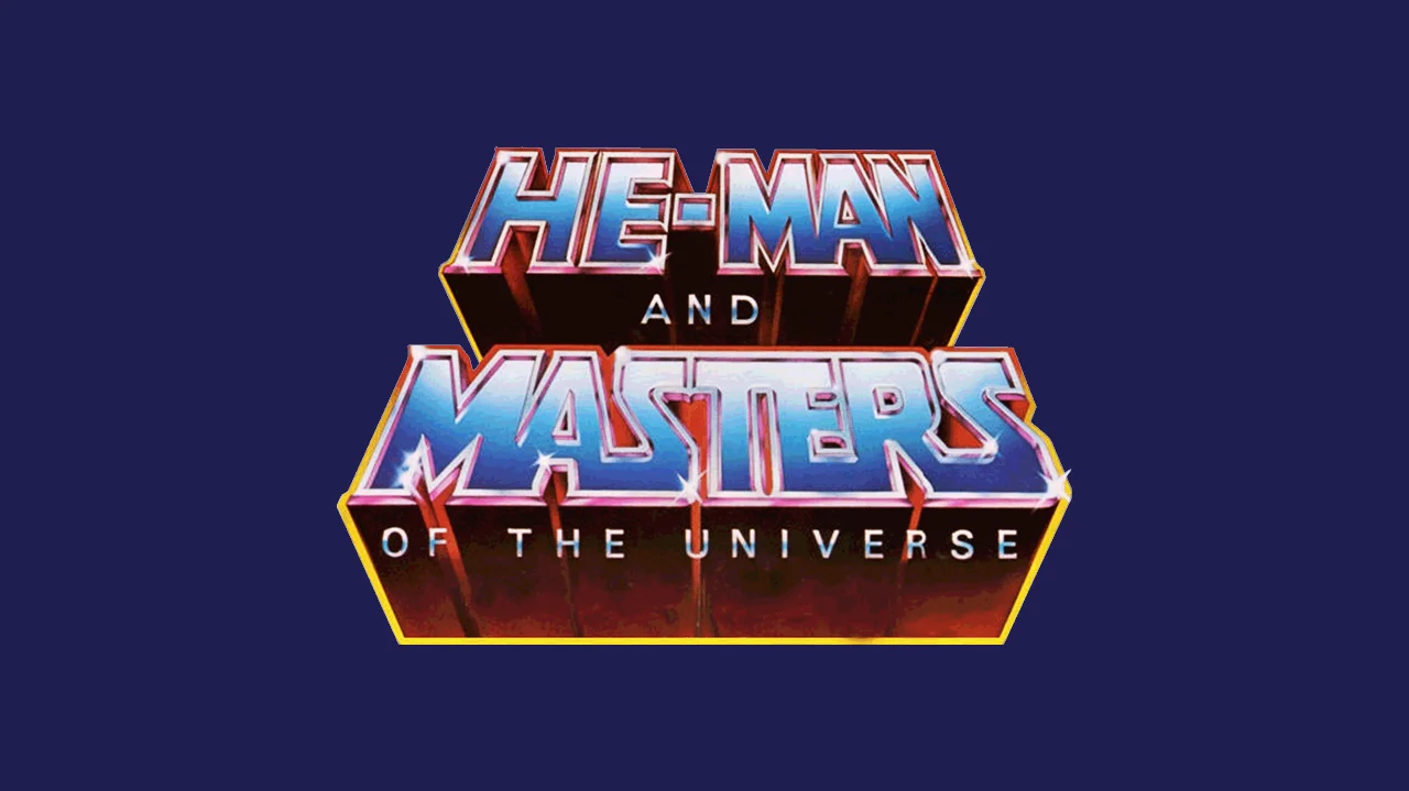 The iconic logo for the 'He-Man and the Masters of the Universe' franchise created by Mattel.