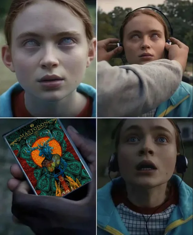'Max's Favorite Song' variation with a Mastodon novel cover standing in for Max's saving song.