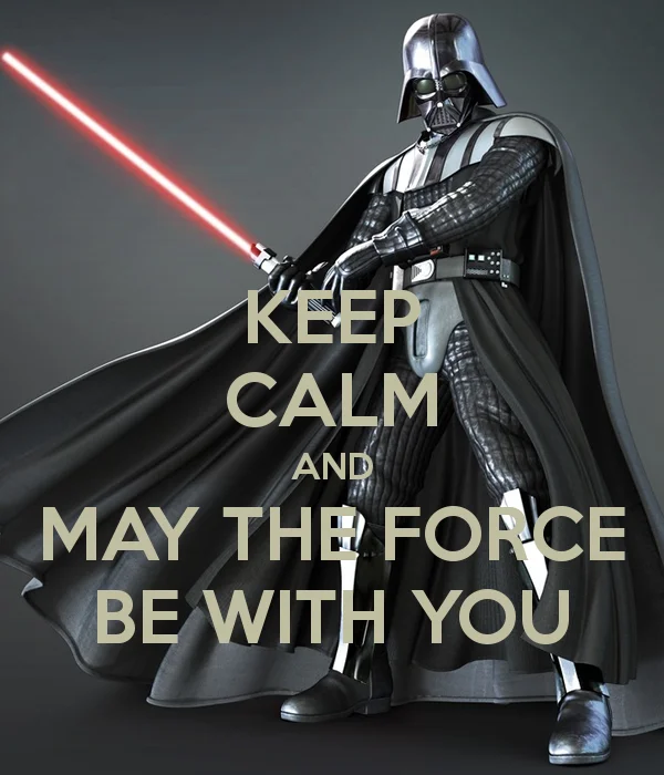 A Darth Vader-themed Keep Calm poster pairing the Sith Lord with the classic Star Wars phrase.