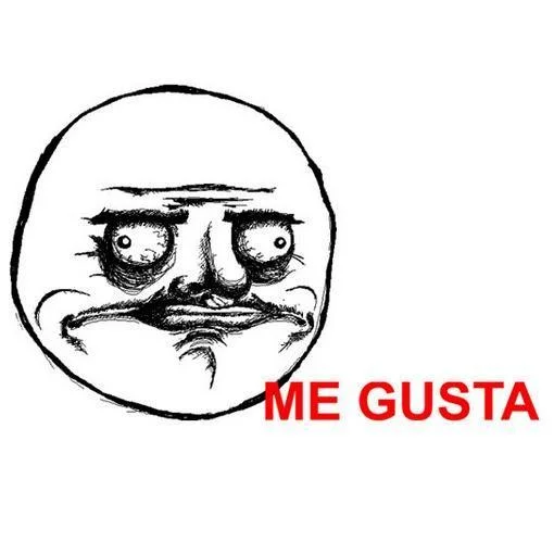 Simple line drawing of Me Gusta.