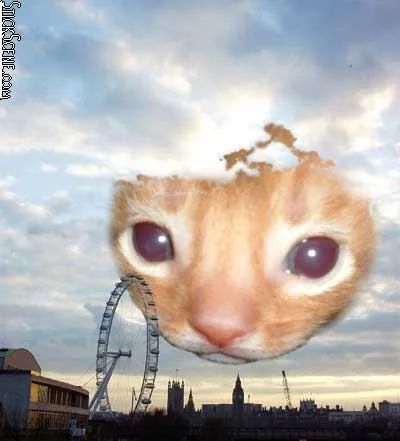 Another London skyline photograph associated with the meme's backdrop scenery.