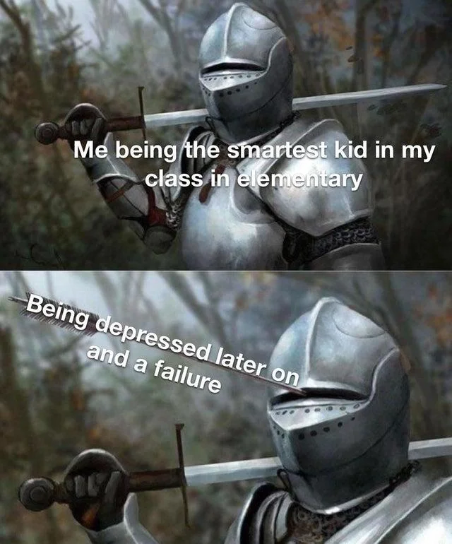 Meme about unexpected adversity and failure.