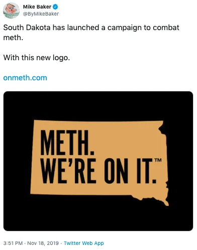 The iconic campaign logo that became viral meme.