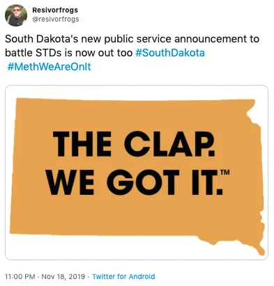 Parody using the original campaign's visual template.