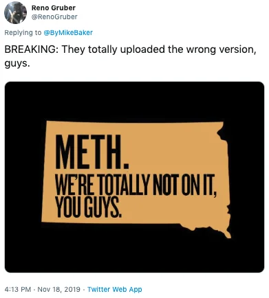 Ironic inversion of the original campaign premise.
