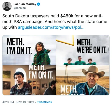 Campaign's use of real residents as spokespeople.