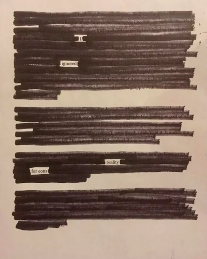 Artful poetic commentary on historical silence around assault.