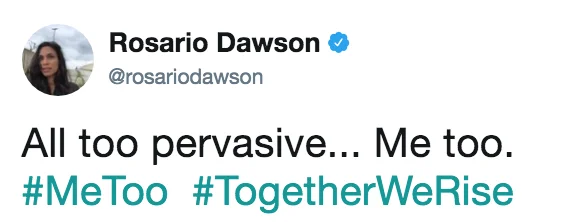 Concise statement of solidarity from entertainment figure.