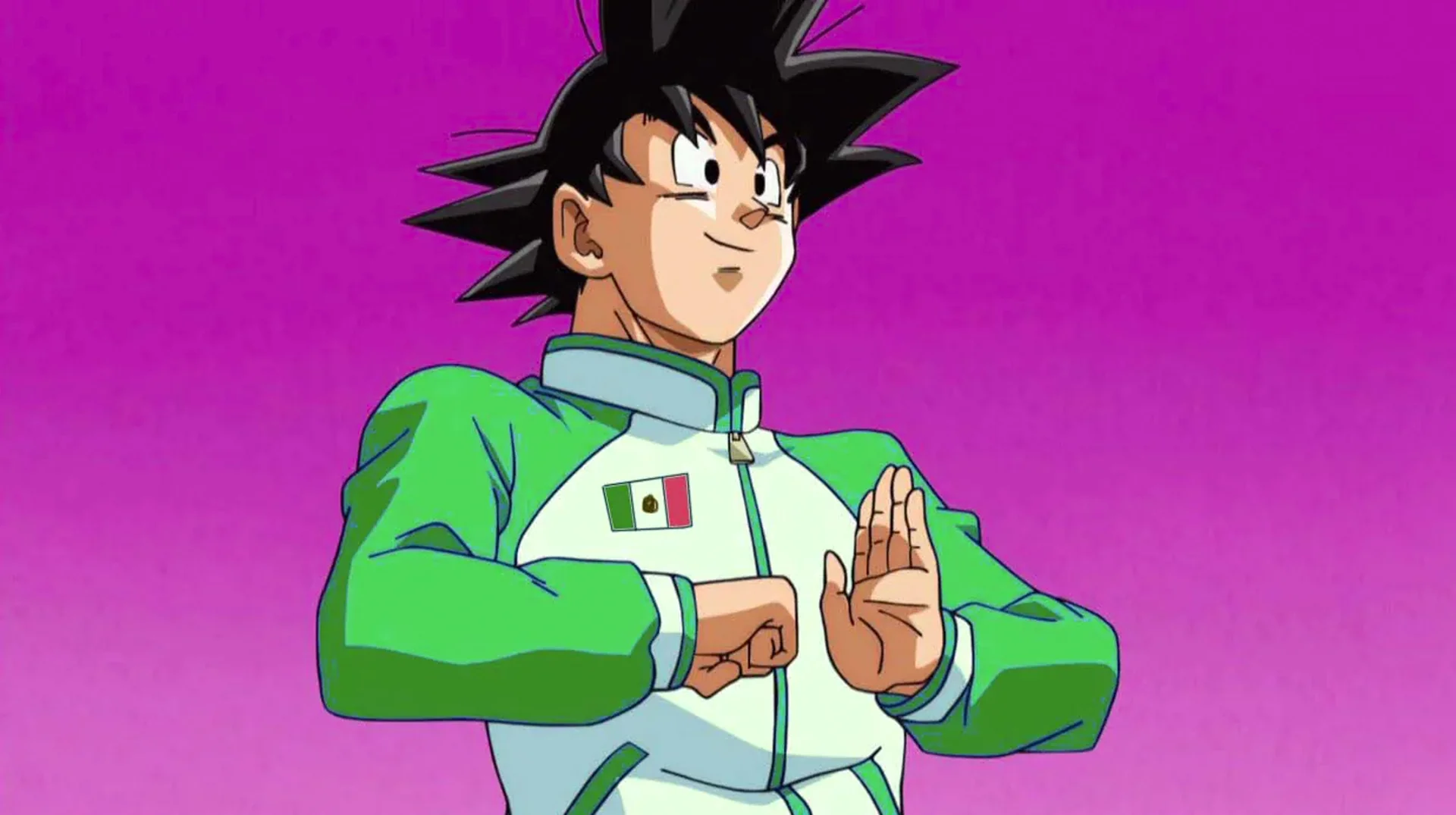 Goku dons Mexico's Universe 7 tracksuit in Dragon Ball Super, an image widely embraced by Mexican fans as symbolic of the country's love for the franchise.