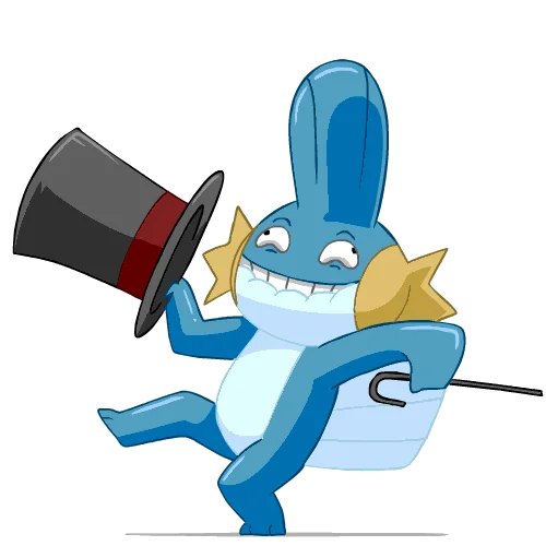 Pokémon Mudkip recreating the iconic dance pose.
