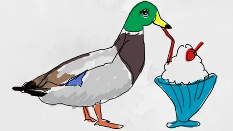 Visual embodiment of the Milkshake Duck concept.