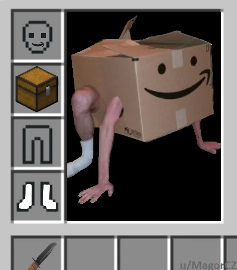 A compilation collage cementing the format's canon: four real-world outfits paired with matching Minecraft armor icons, dubbed 'The Four Horsemen of the Minepocalypse.'