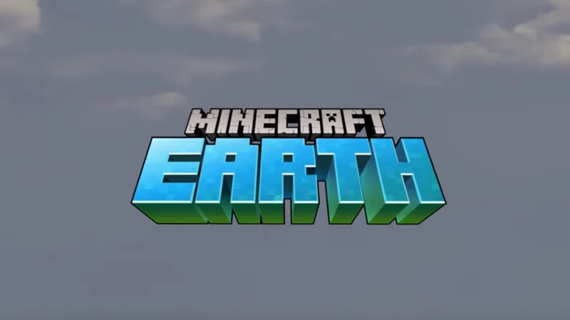The official logo for Minecraft Earth, the augmented reality mobile spin-off announced by Mojang in May 2019.