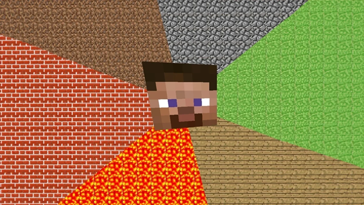 The blank Minecraft Guy advice animal template, featuring Steve's pixelated head over a wheel of iconic Minecraft block textures.