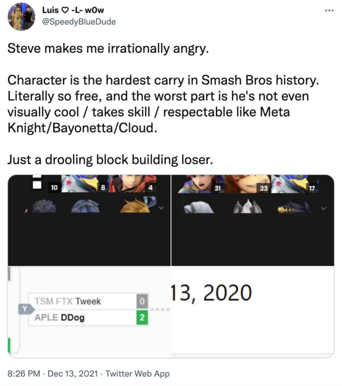 Minecraft Steve in Smash