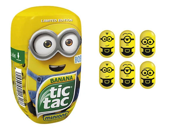 Tic Tac 'Banana' limited edition Minions promotional candy tie-in.