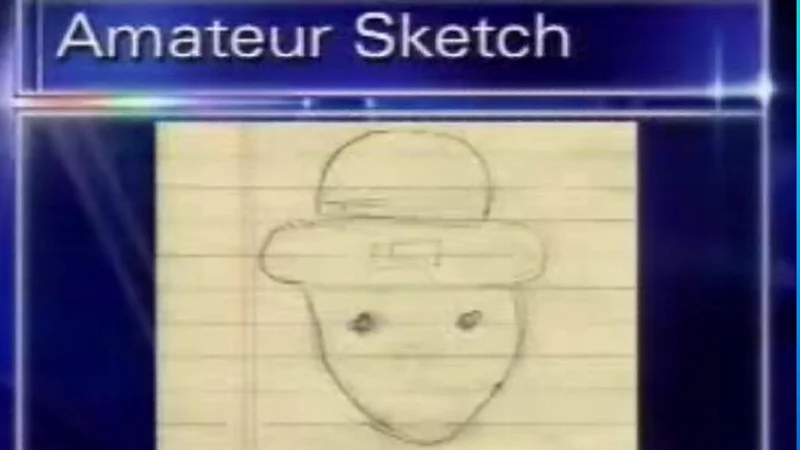 The 'Amateur Sketch' as shown during the 2006 WPMI news broadcast that gave rise to the Mobile Leprechaun phenomenon.