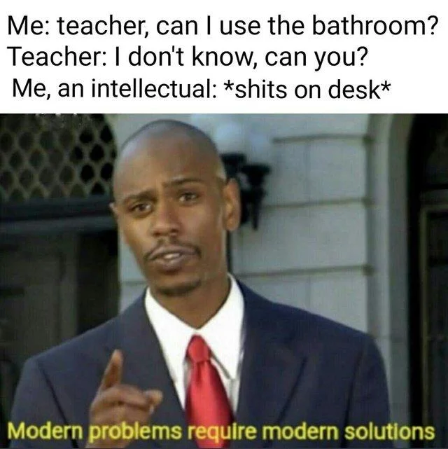 School bathroom humor in comedic scenario.
