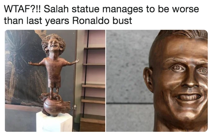 The statue was frequently ranked alongside the notorious Cristiano Ronaldo bust as one of football's worst likenesses.