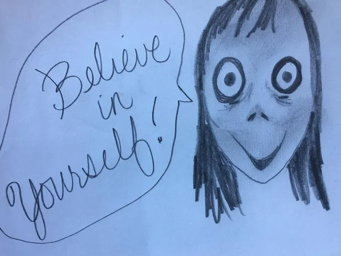 Fan art incorporating inspirational messaging.