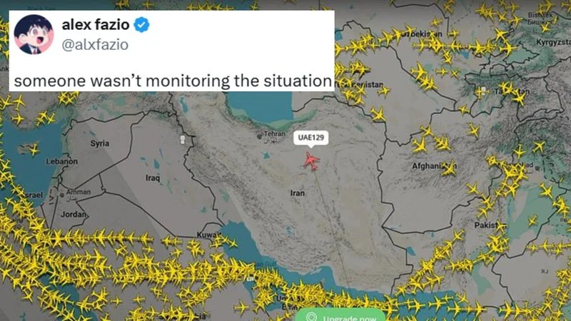 Scattered aircraft pattern humorously referencing the meme.