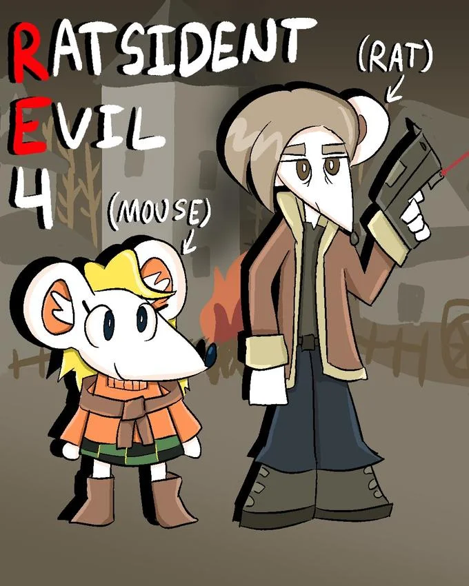 Game title styling subverted for comedic effect.