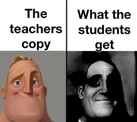 Format demonstrating expectations versus reality contrast.