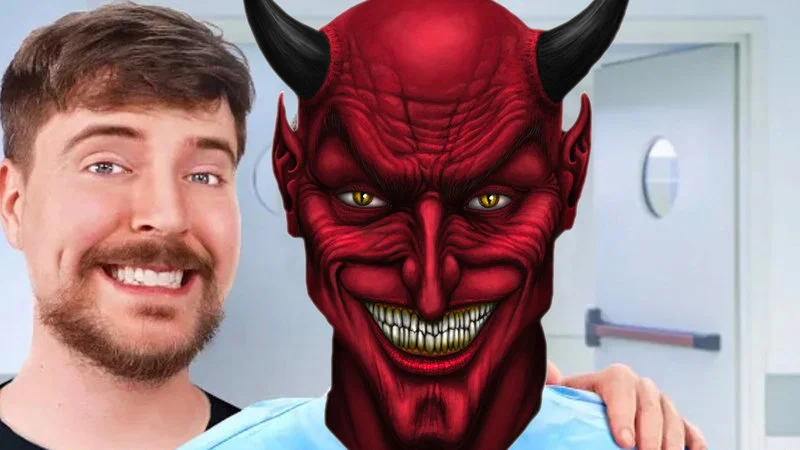 Direct illustration of Antichrist comparison humor.