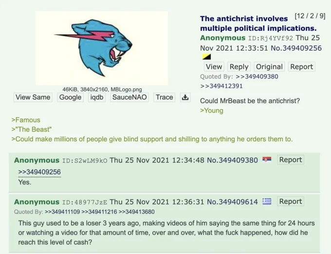 Thread discussing linguistic similarity to 'The Beast'.
