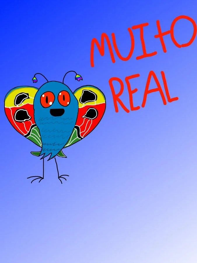 A fan-made doodle of Mothman celebrating the 'muito real' catchphrase.