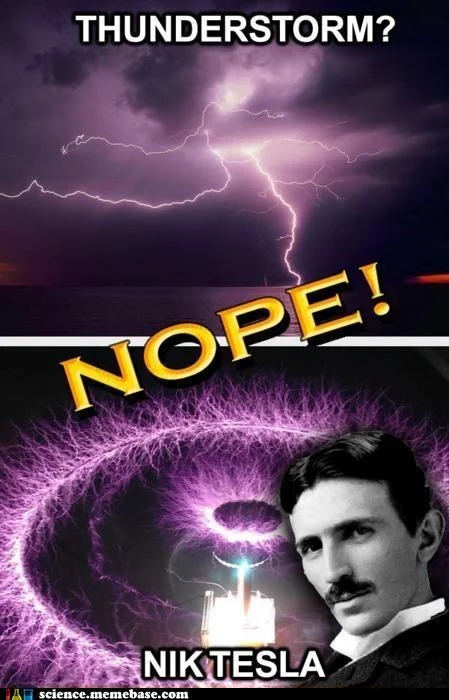 An excerpt from The Oatmeal's popular infographic celebrating Nikola Tesla's inventive genius.