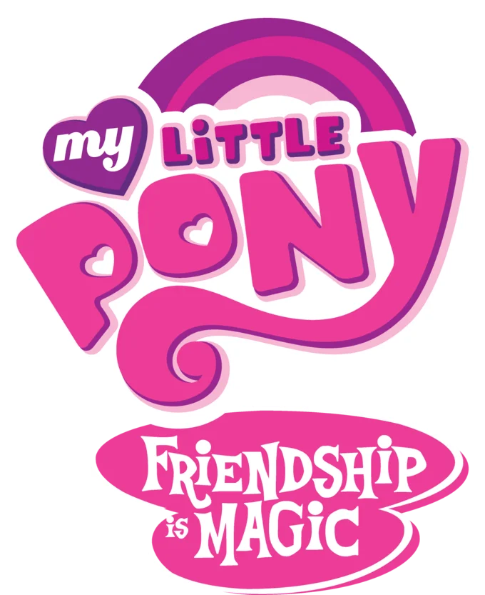 The official logo of My Little Pony: Friendship is Magic, the fourth-generation reboot that launched on The Hub in 2010.
