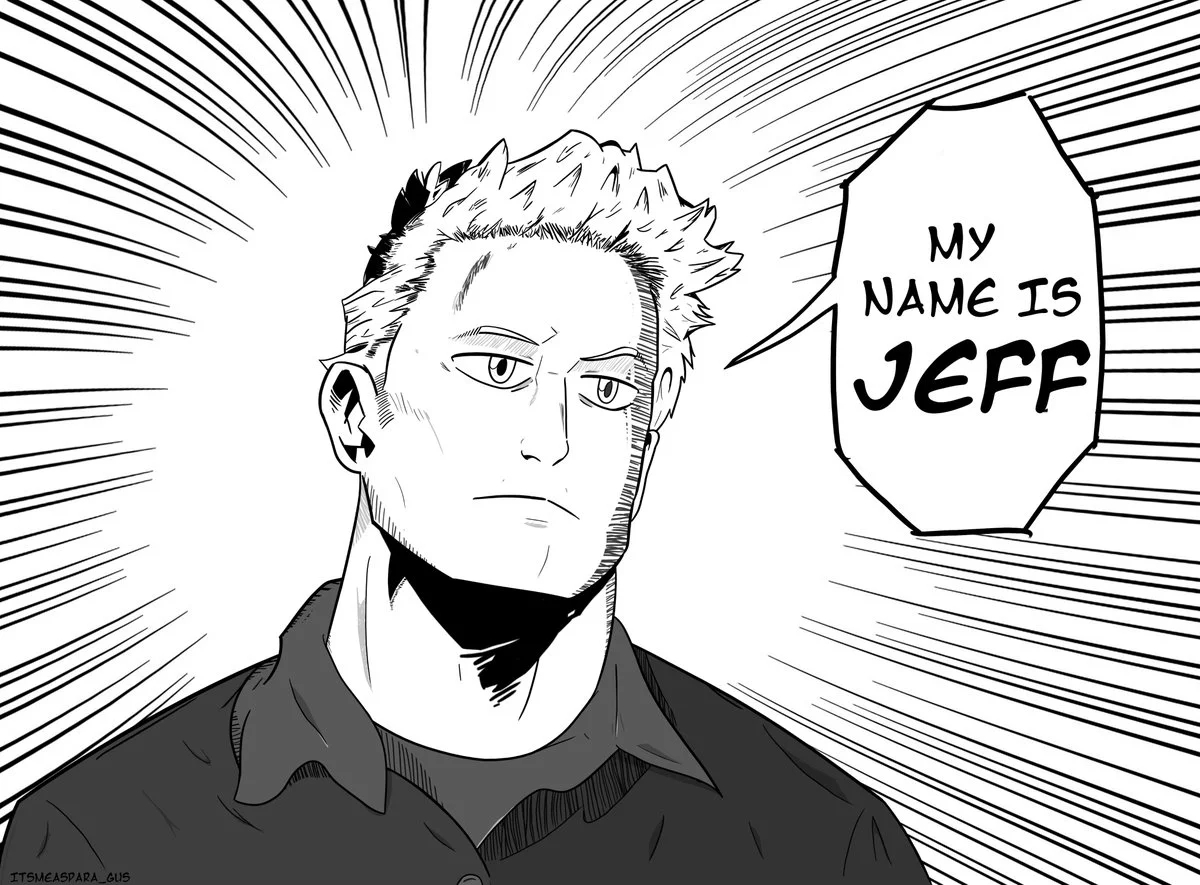 A crossover meme combining the 'My Name Is Jeff' face with the classic Doom video game.